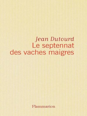 cover image of Le septennat des vaches maigres